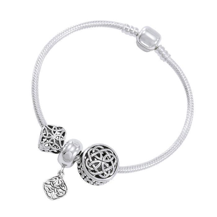 Celtic Knot Sterling Silver Bead Bracelet TBL347