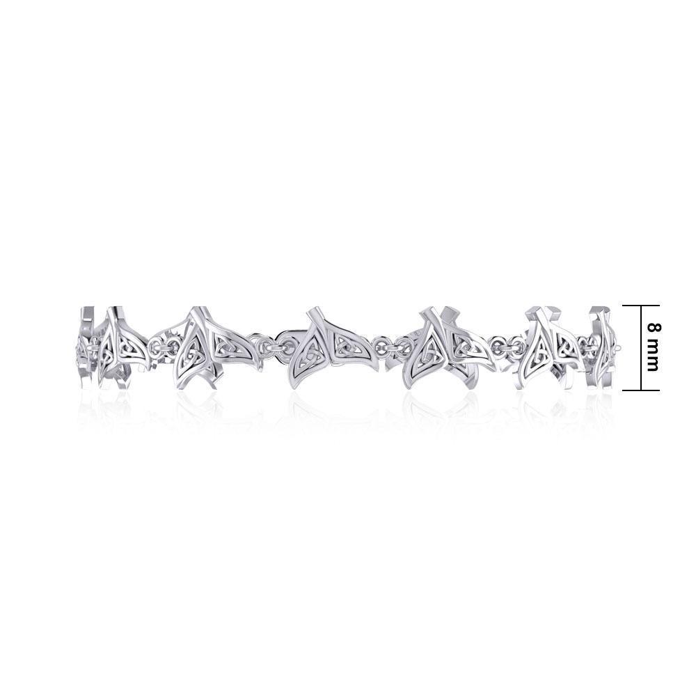 Celtic Whale Tail Silver Link Bracelet TBL397