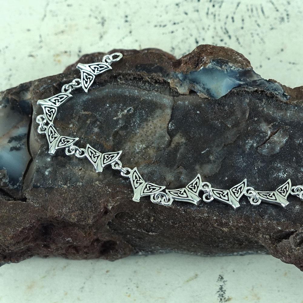 Celtic Whale Tail Silver Link Bracelet TBL397