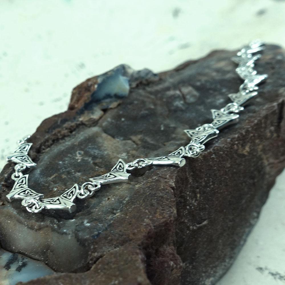 Celtic Whale Tail Silver Link Bracelet TBL397