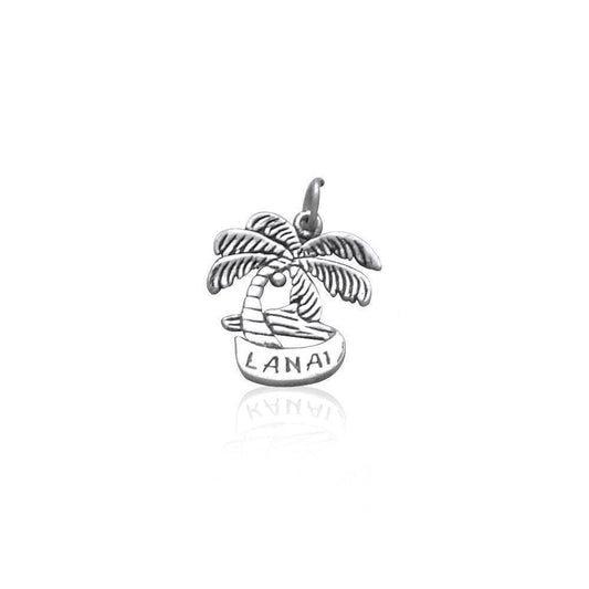 Lanai Island Coconut Tree Silver Charm