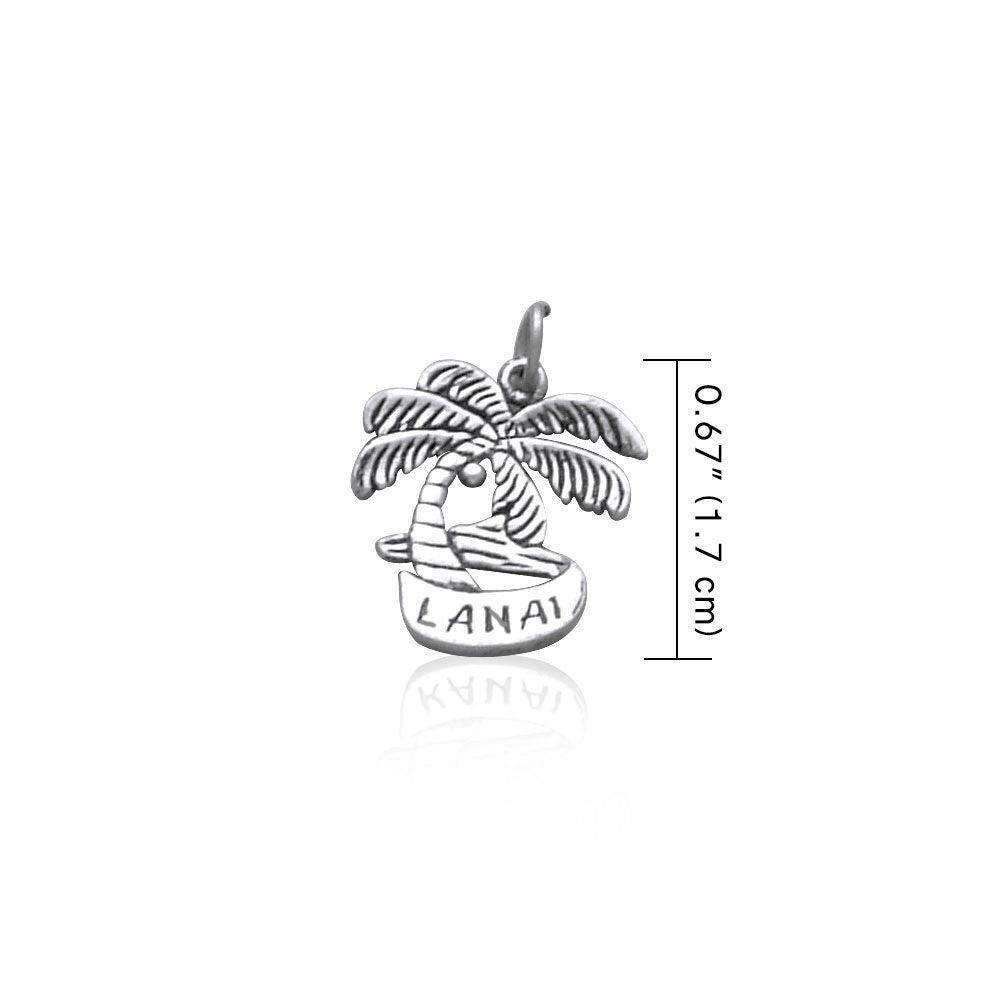 Lanai Island Coconut Tree Silver Charm