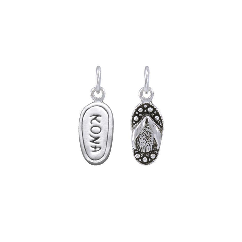 Kona Island Silver Flip Flops Charm TC1021