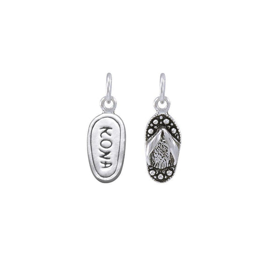Kona Island Silver Flip Flops Charm TC1021