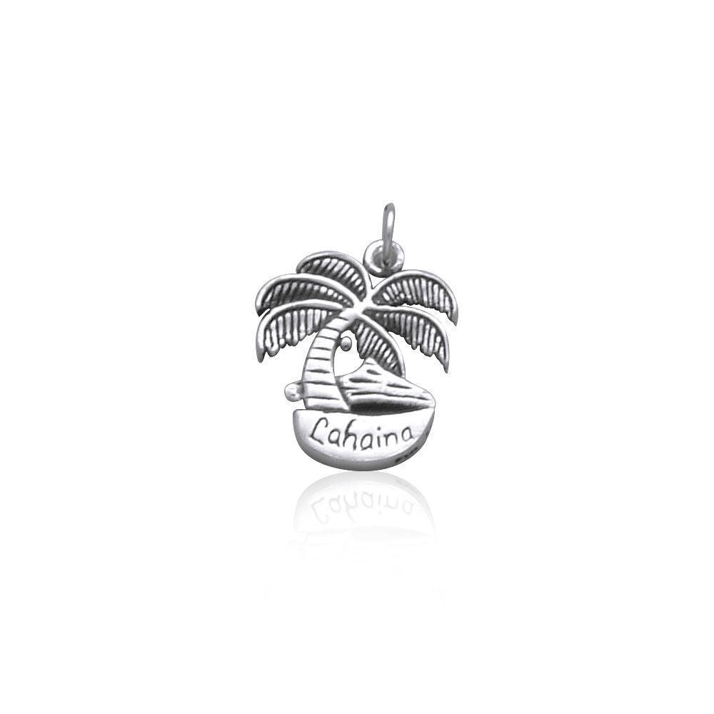 Lahaina Island Coconut Tree Silver Charm TC1035