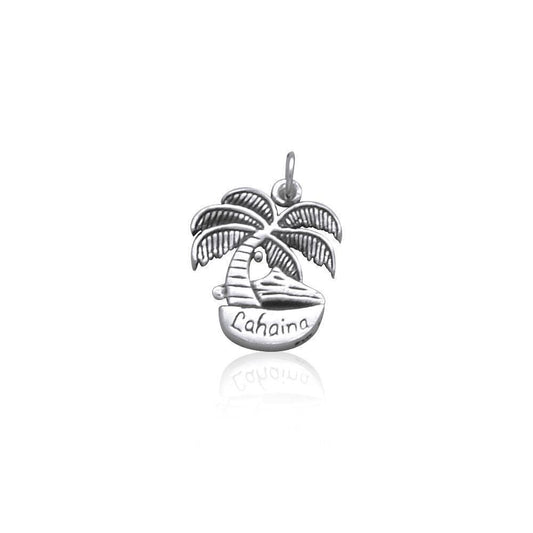 Lahaina Island Coconut Tree Silver Charm TC1035
