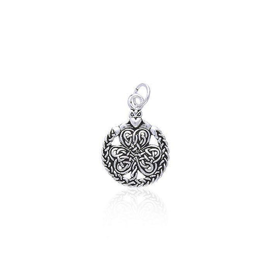 Celtic Shamrock & Irish Claddagh Silver Charm TC1082