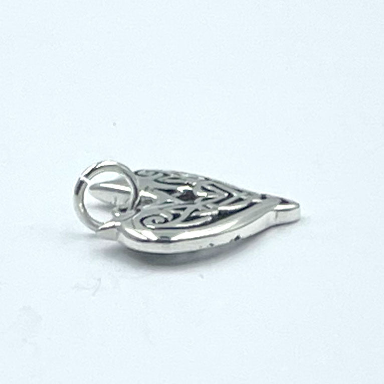Joyous Celtic Heart Silver Charm TC1093