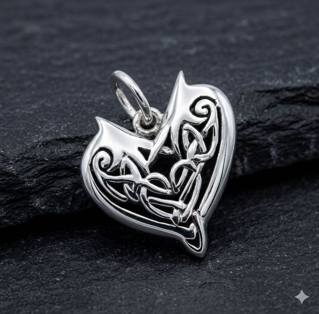 Joyous Celtic Heart Silver Charm TC1093