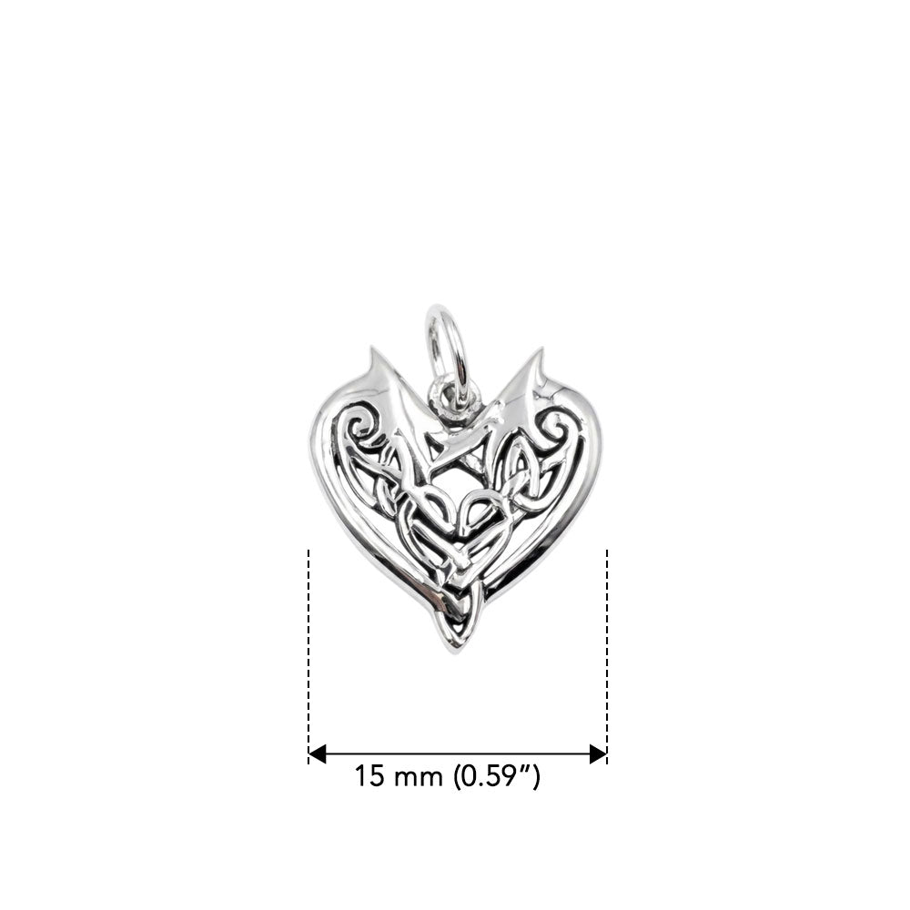 Joyous Celtic Heart Silver Charm TC1093