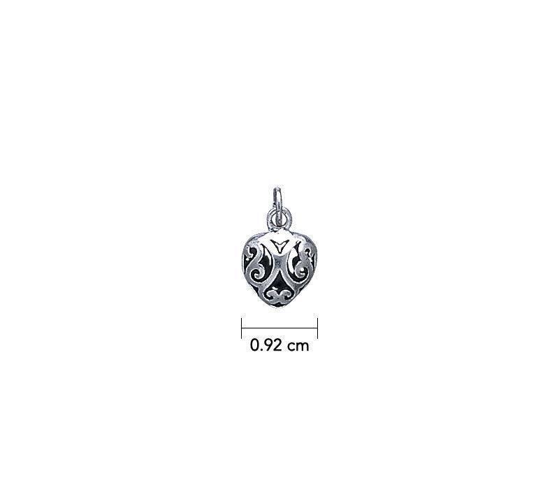 Celtic Spiral Filigree Heart CharmTC187