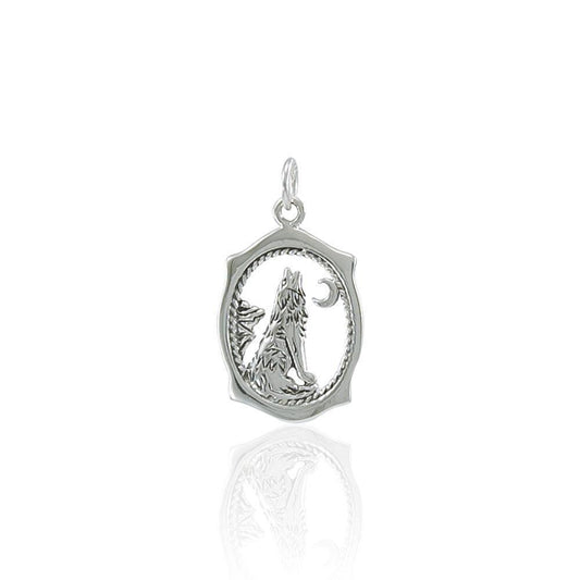 Sterling Silver Howling Wolf Charm TC429 - peterstone.dropshipping