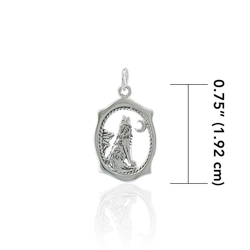 Sterling Silver Howling Wolf Charm TC429