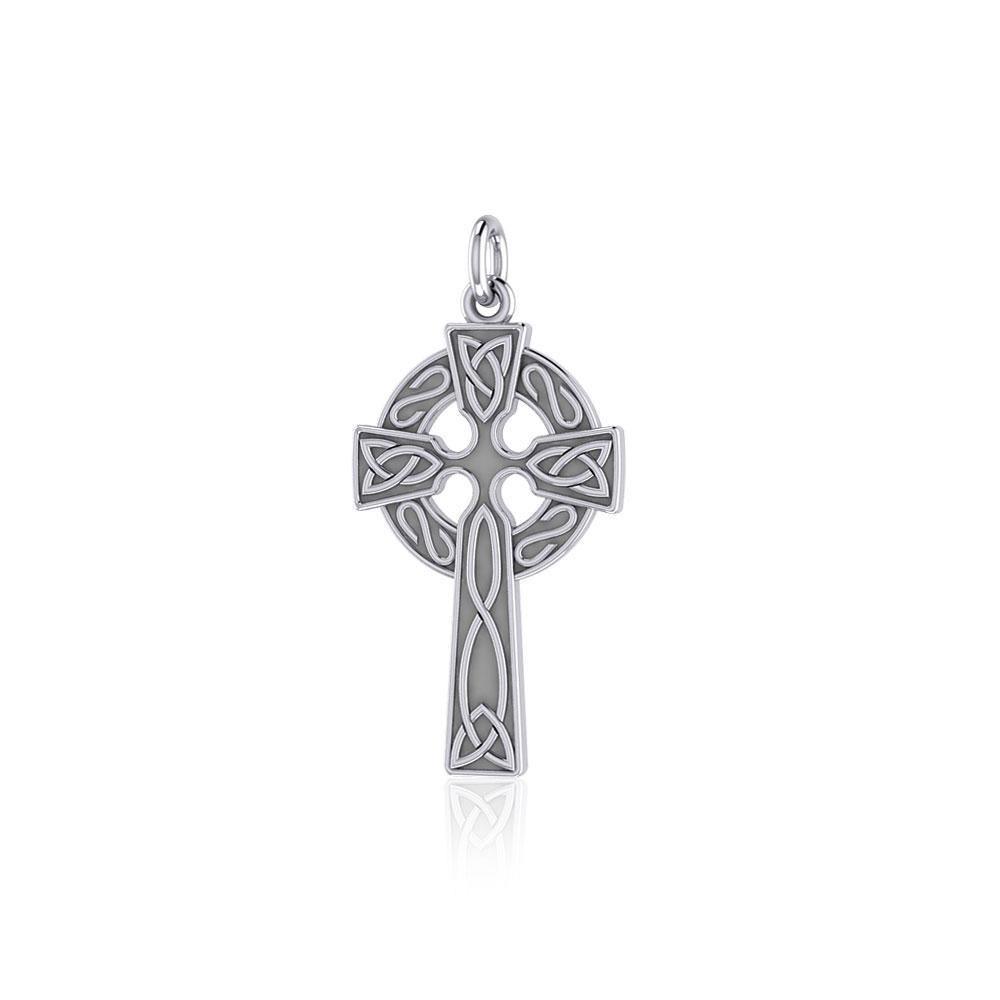 Celtic Knotwork Celtic Cross Silver Charm TC558