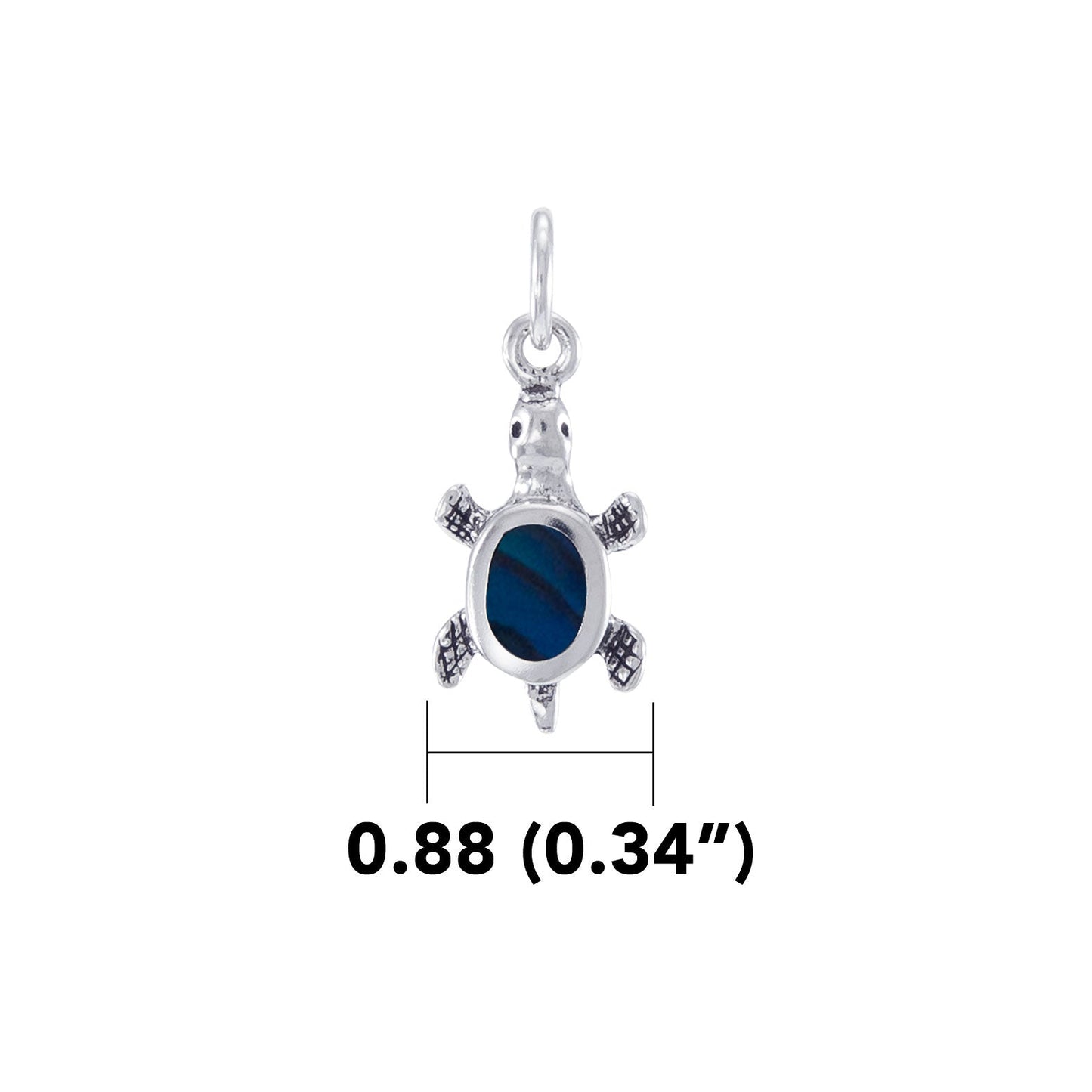 Inlaid Turtle Sterling Silver Charm TC578