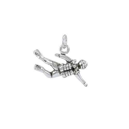 It’s more fun under the sea ~ Sterling Silver Scuba Diver Charm TC607