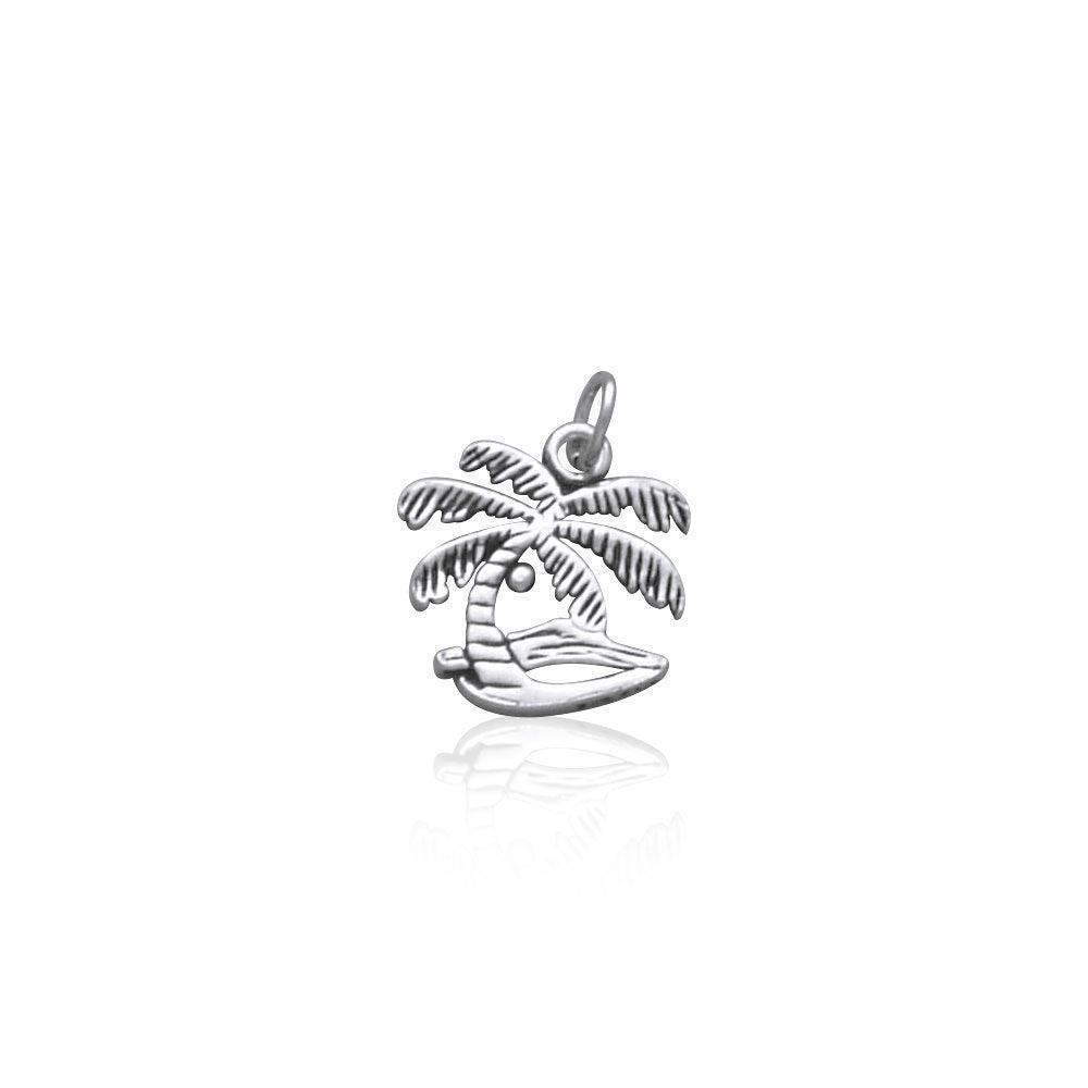 Coconut Tree Silver Charm TC977