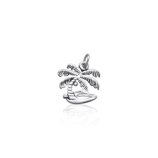 Coconut Tree Silver Charm TC977