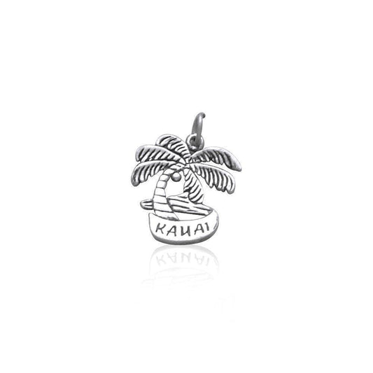 Kauai Island Coconut Tree Silver Charm TC984