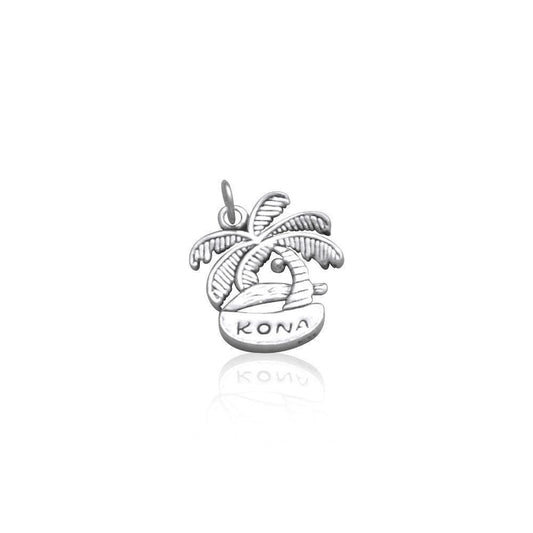 Kona Island Coconut Tree Silver Charm TC993