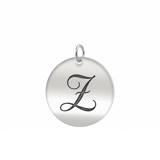 Letter Z Silver Disc Charm TCM-Z