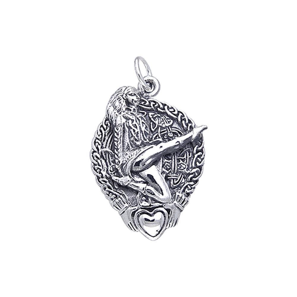 Celtic Knotwork and Claddagh Irish Dancer Silver Charm TCM036