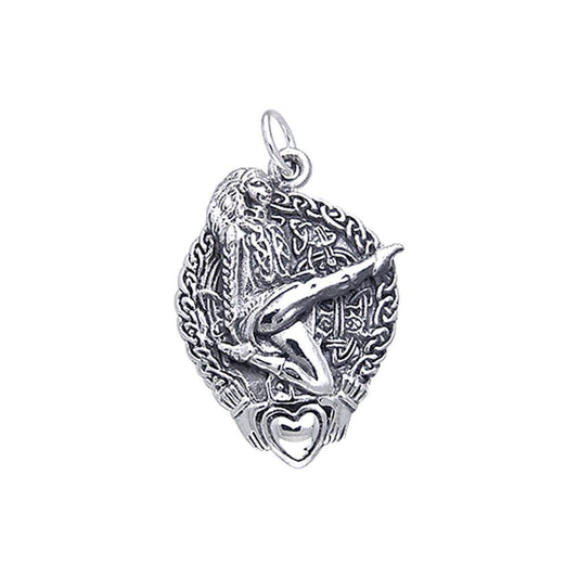 Celtic Knotwork and Claddagh Irish Dancer Silver Charm TCM036