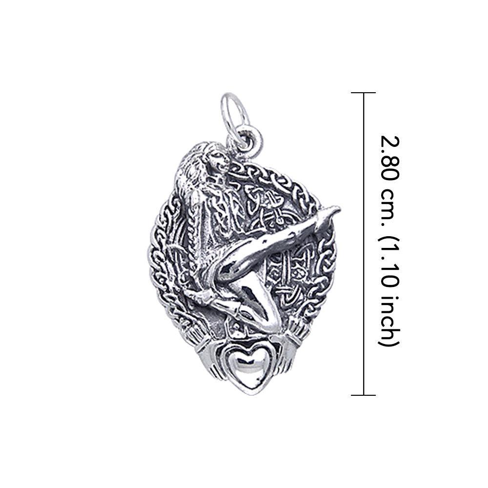 Celtic Knotwork and Claddagh Irish Dancer Silver Charm TCM036