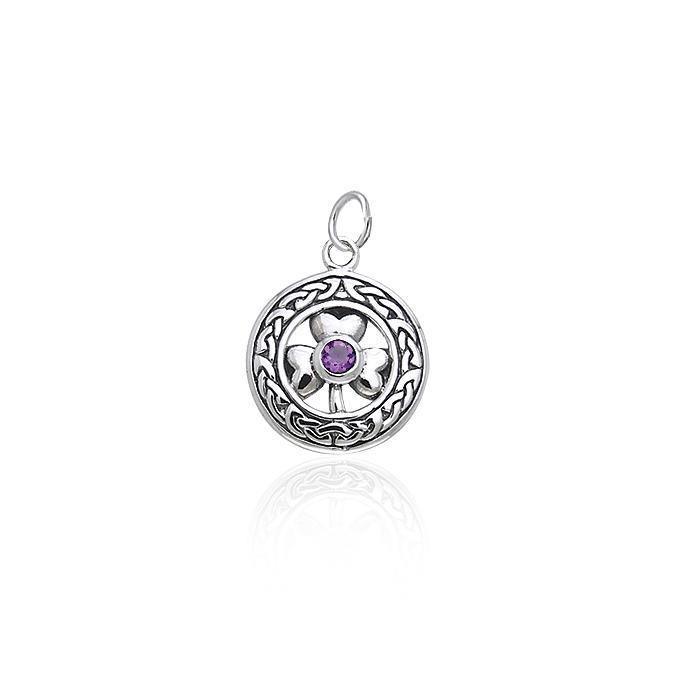 Celtic Knotwork Irish Shamrock Silver Charm TCM067