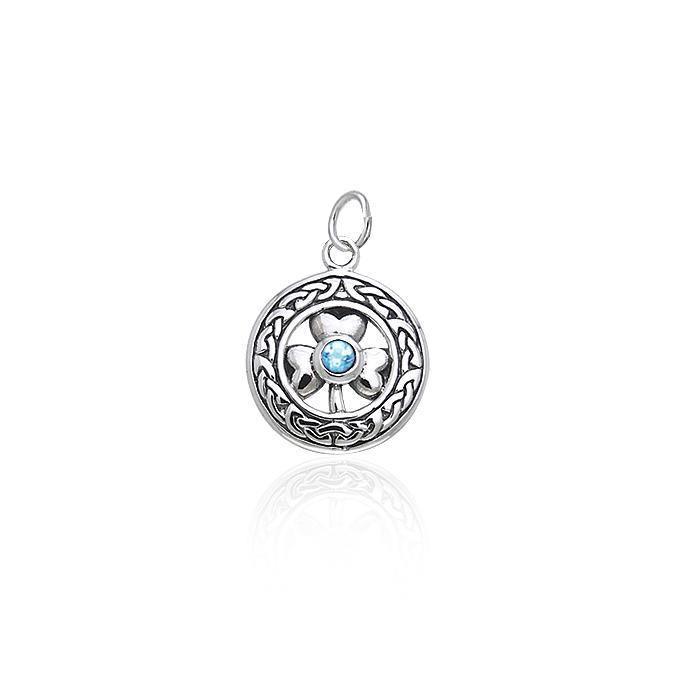 Celtic Knotwork Irish Shamrock Silver Charm TCM067