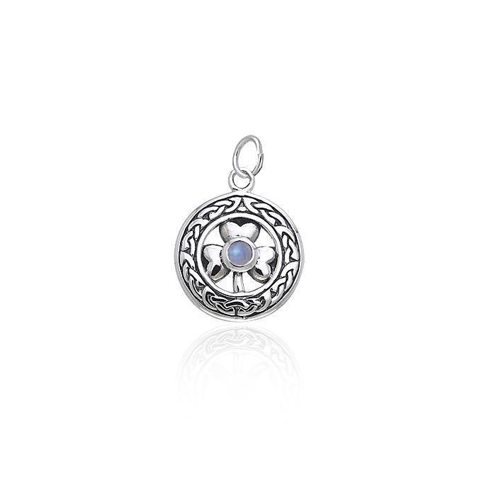 Celtic Knotwork Irish Shamrock Silver Charm TCM067