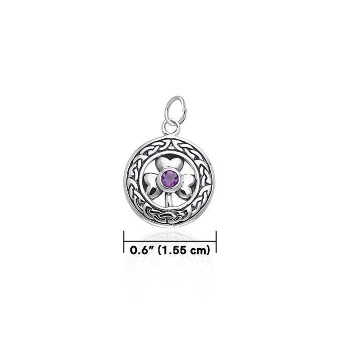 Celtic Knotwork Irish Shamrock Silver Charm TCM067