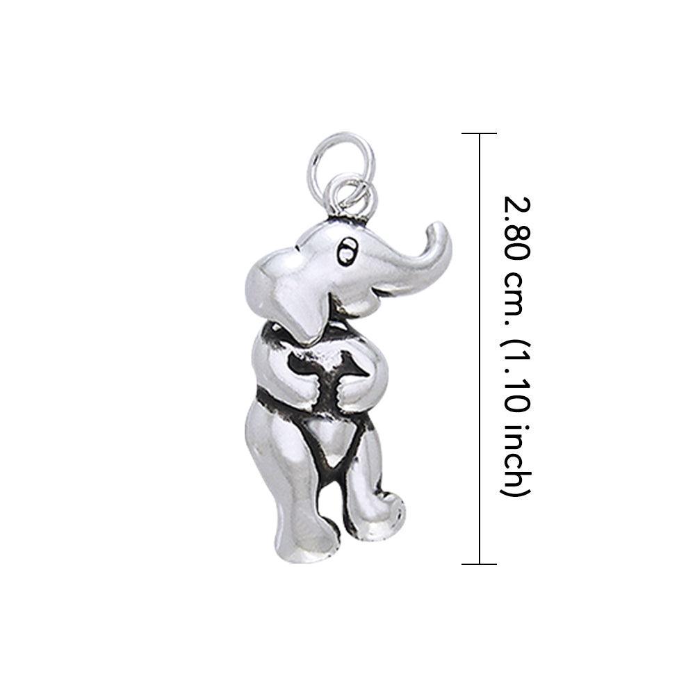 Standing Elephant Silver Charm TCM081