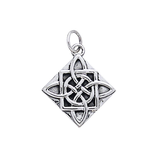 Celtic Knotwork Four Point Quaternary Knot Silver Charm TCM100