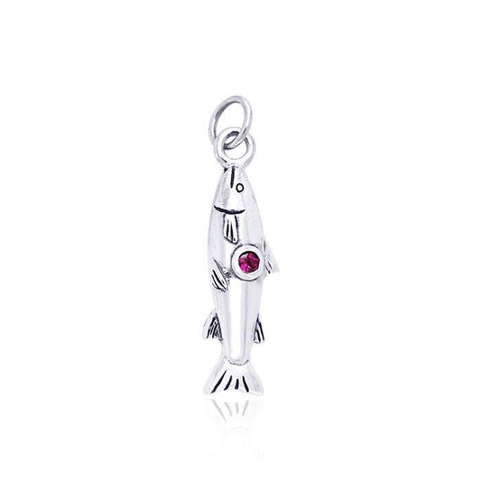 Danu Silver Salmon of Knowledge Charm TCM152