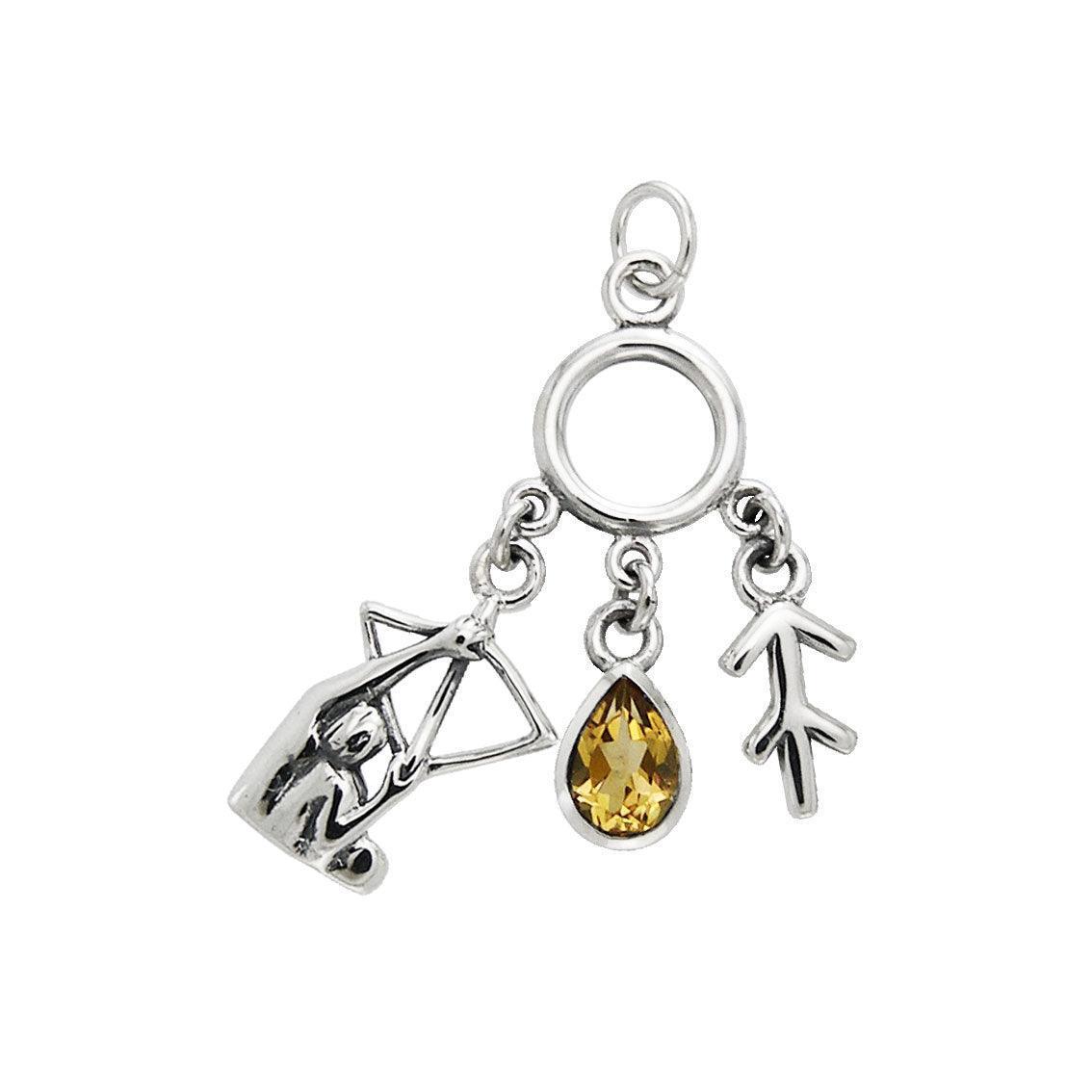 Sagittarius Silver Astrology Charm TCM237