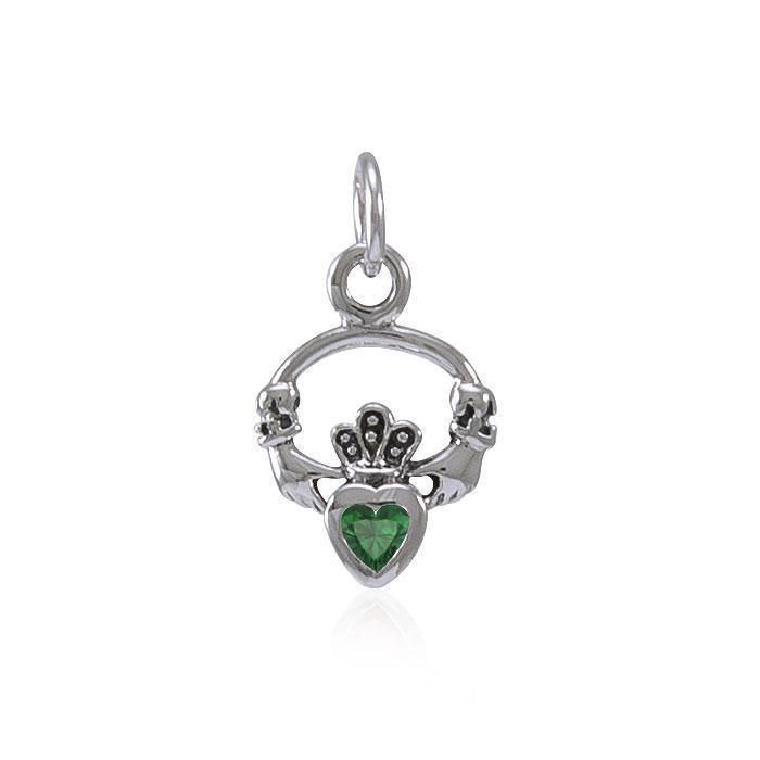 Silver Celtic Claddagh Birthstone Charm TCM274