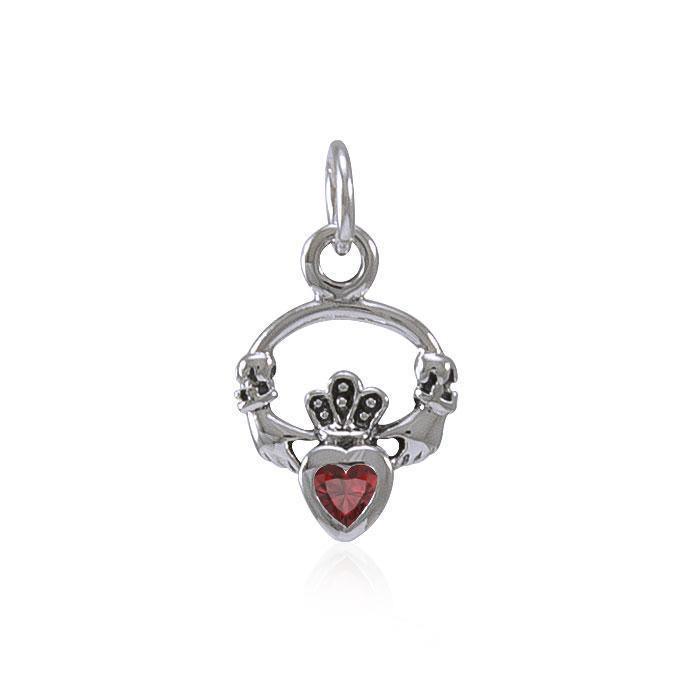 Silver Celtic Claddagh Birthstone Charm TCM274