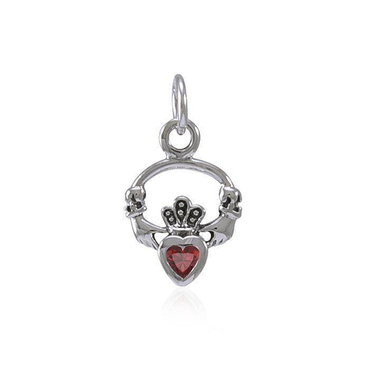 Silver Celtic Claddagh Birthstone Charm TCM274