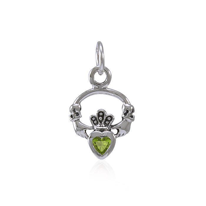 Silver Celtic Claddagh Birthstone Charm TCM274