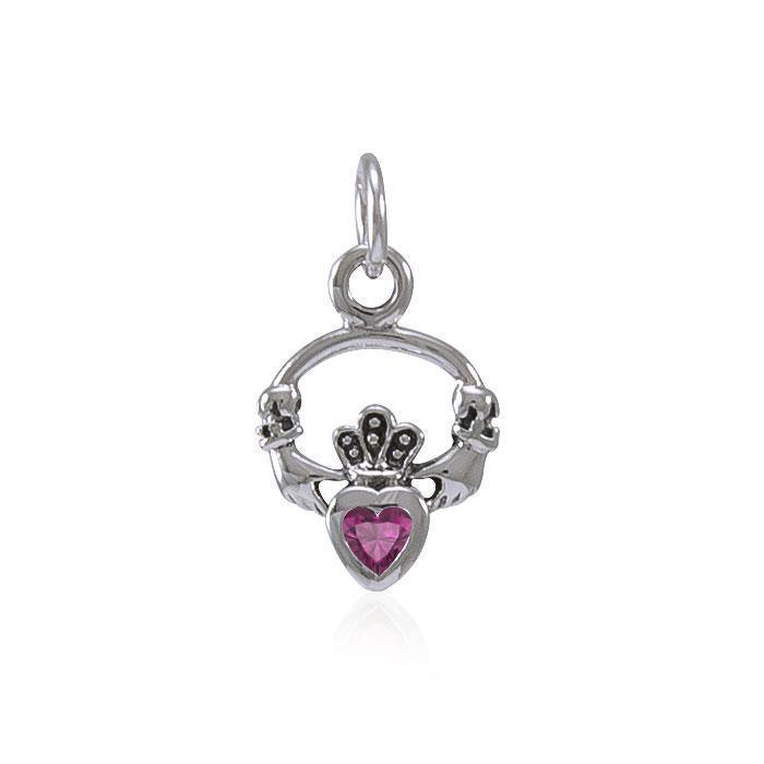 Silver Celtic Claddagh Birthstone Charm TCM274