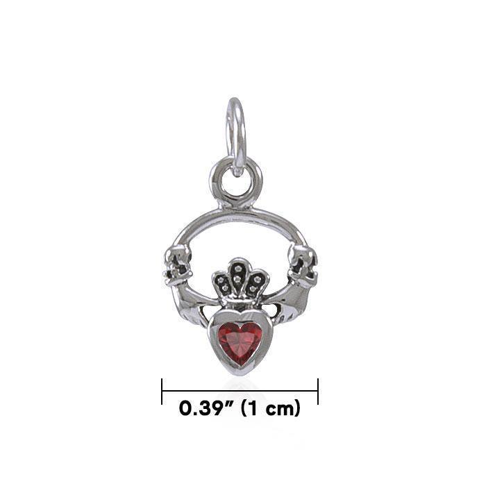 Silver Celtic Claddagh Birthstone Charm TCM274