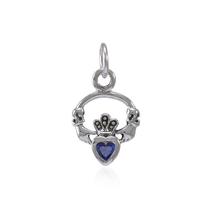 Silver Celtic Claddagh Birthstone Charm TCM274