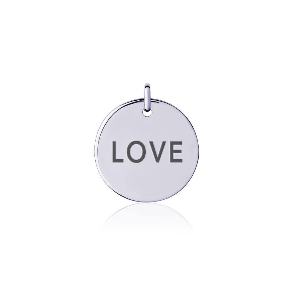 Power Word Love Silver Disc Charm TCM316