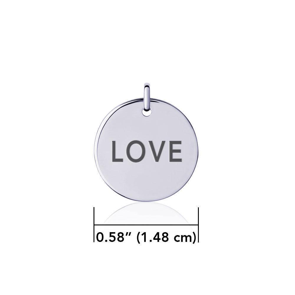 Power Word Love Silver Disc Charm TCM316