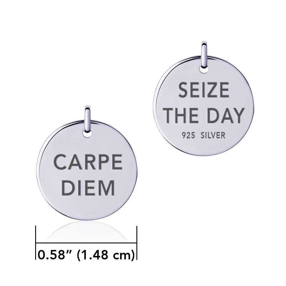 Power Word Carpe Diem Silver Disc Charm TCM317