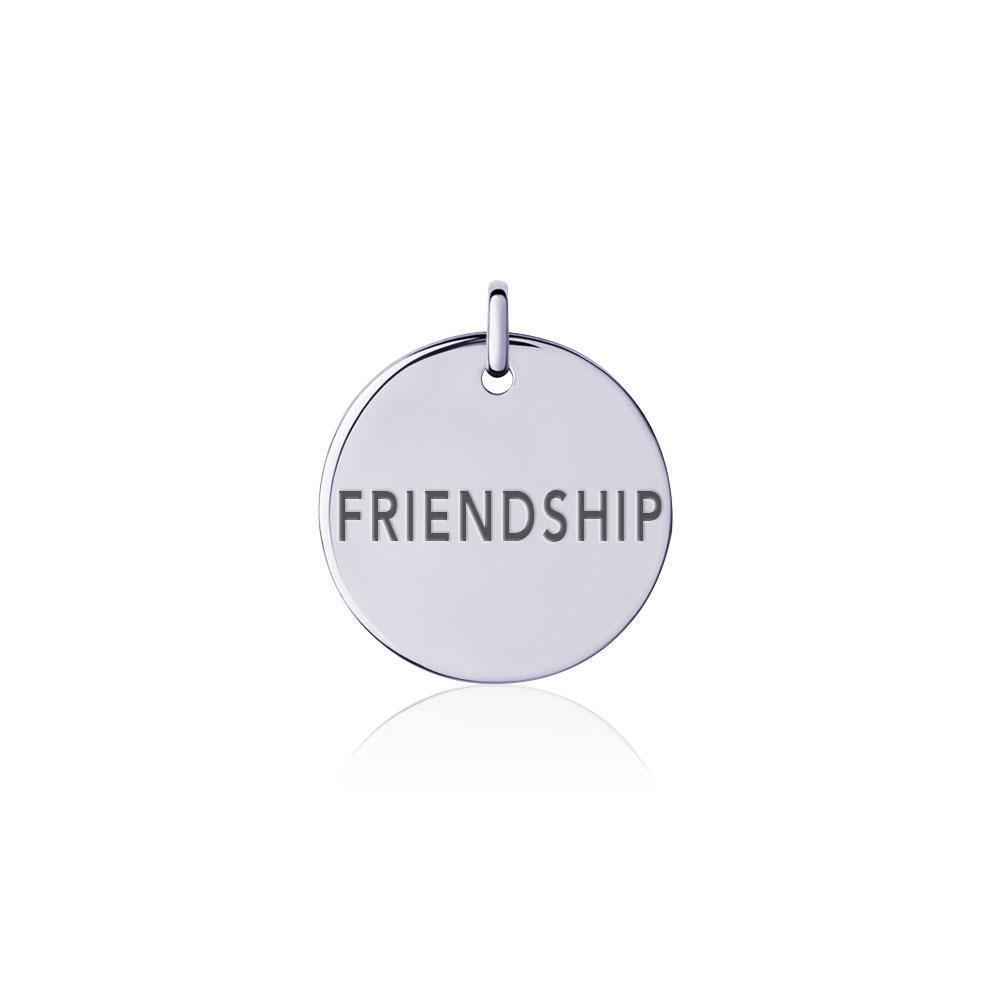 Power Word Friendship Silver Disc Charm TCM323