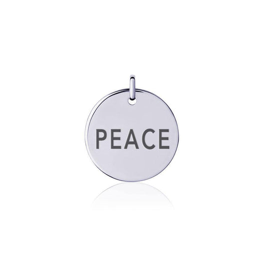 Power Word Peace Silver Disc Charm TCM327