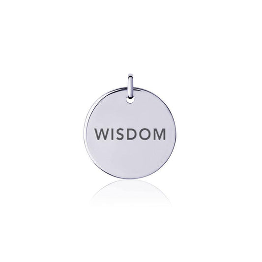 Power Word Wisdom Silver Disc Charm TCM331