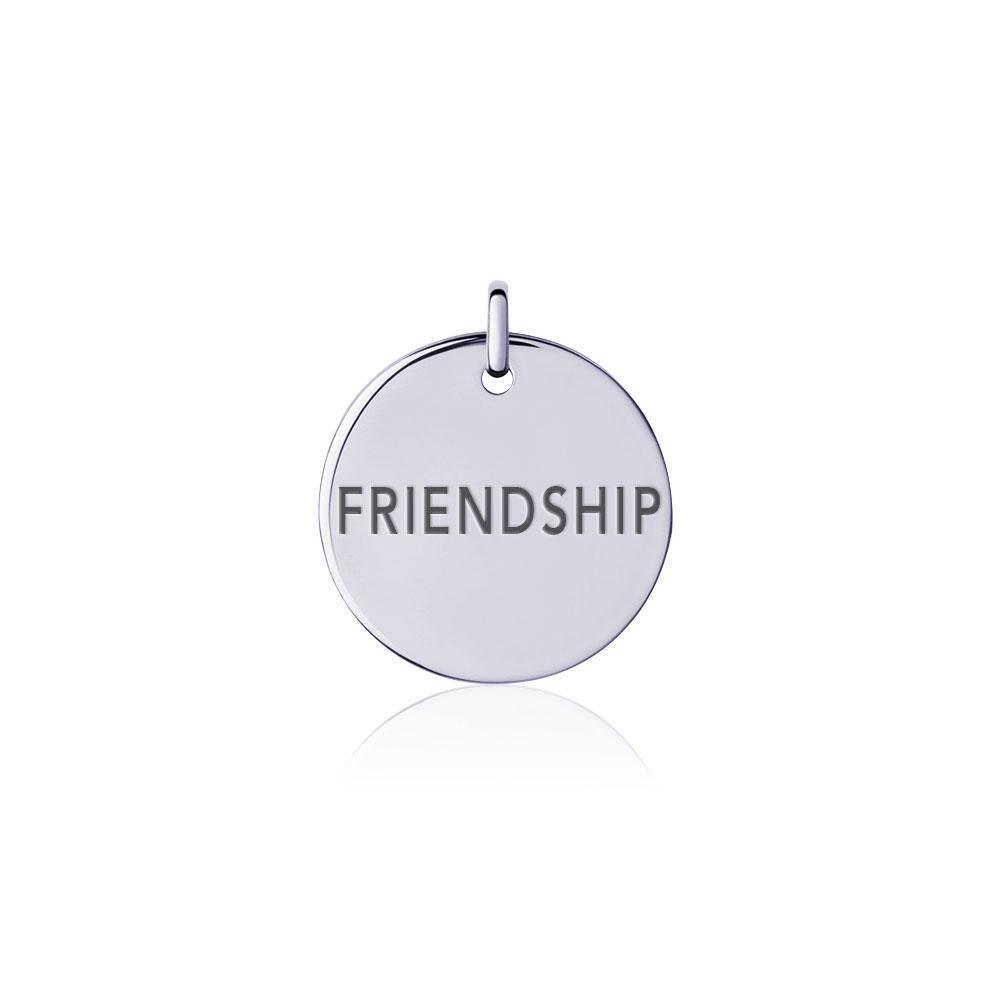Power Word Friendship Silver Disc Charm TCM333+A283:E283